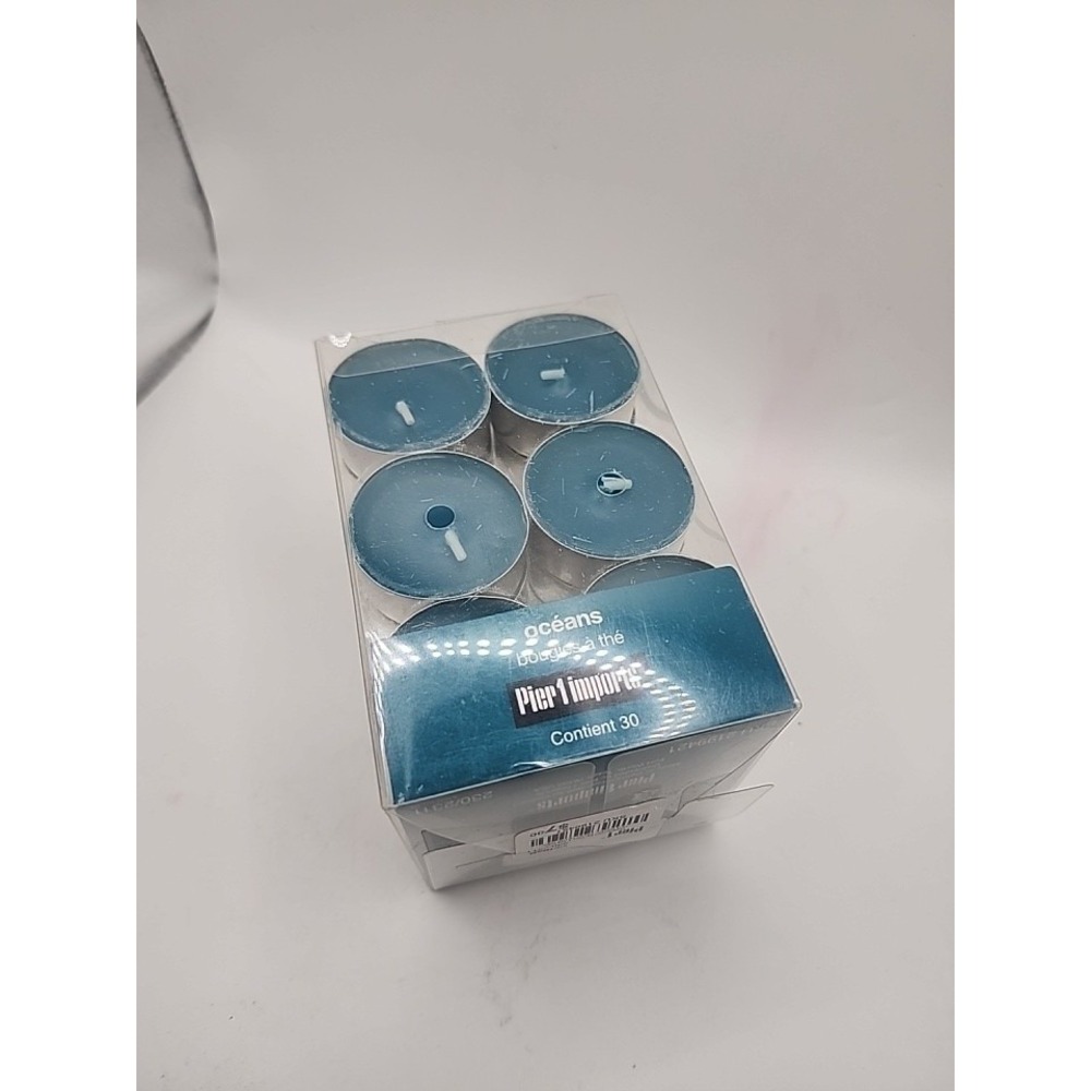 NIB Pier 1 Imports Oceans Scented Tea Light Candles 30pc Blue New